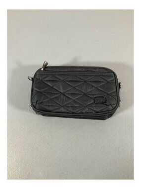 Lug Roundabout 2 Mini Crossbody and Belt Bag - Quilted Black Unisex with Detacha